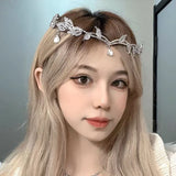 Exotic Tassel Headwear Fairy Rhinestone Eyebrows Drop Headband Bridal Wedding