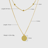 925 Silver Double Layer Round Pendant Necklace Choker