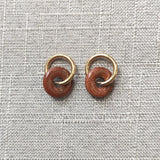 Classic Round Stone Earrings Stainless Steel Hoops Colorful Kolczyki