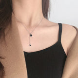 925 Sterling Silver Round Buckle Necklace Retro Clavicle Chain