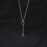 925 Sterling Silver Round Buckle Necklace Retro Clavicle Chain