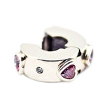 Pink Heart CZ Crystal Bead for 925 Silver Charm Bracelets DIY