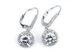 S925 Sterling Silver Zircon Clip Earrings for Wedding