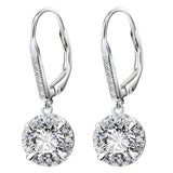 S925 Sterling Silver Zircon Clip Earrings for Wedding