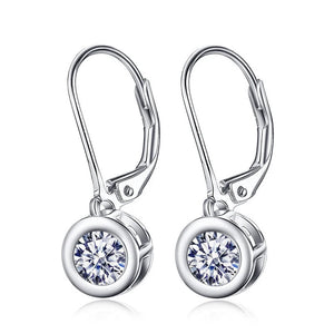 Elegant S925 Sterling Silver Clip Earrings with Zircon
