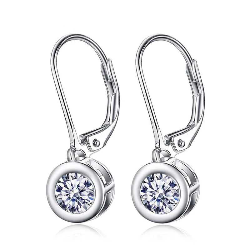 Elegant S925 Sterling Silver Clip Earrings with Zircon