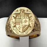 18K Vintage Carved Godfather Ring for Men