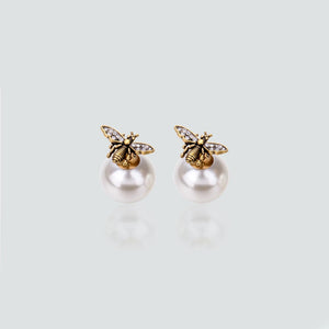 Retro Bee Asymmetrical Earrings High Version