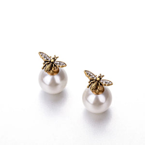 Retro Bee Asymmetrical Earrings High Version