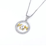 S925 Sterling Silver Mother's Gift Zircon Heart Necklace