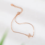 S925 Sterling Silver Light Niche Plant Wild Rose Bracelet