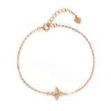 S925 Sterling Silver Light Niche Plant Wild Rose Bracelet