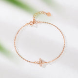 S925 Sterling Silver Light Niche Plant Wild Rose Bracelet