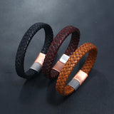 Stainless Steel Leather Bracelet - Explosive Style