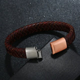Stainless Steel Leather Bracelet - Explosive Style