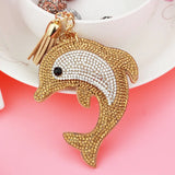 Dolphin Diamond Bag Decoration Tassel Key Chain