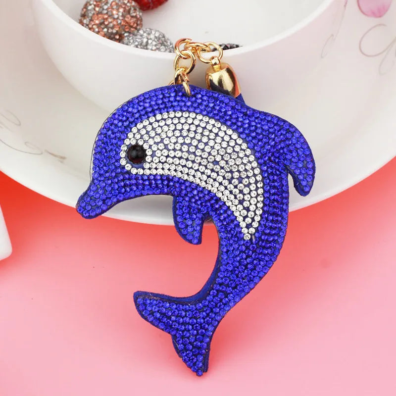 Dolphin Diamond Bag Decoration Tassel Key Chain