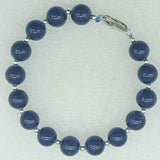 Lapis Lazuli Round Bead Bracelet 7.5in Women's Jewelry