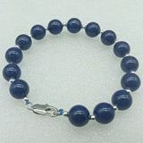 Lapis Lazuli Round Bead Bracelet 7.5in Women's Jewelry