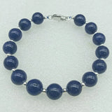 Lapis Lazuli Round Bead Bracelet 7.5in Women's Jewelry