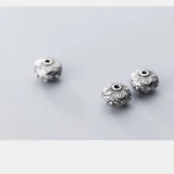 10mm Flat Round Flower 925 Silver Spacer Beads DIY Jewelry Making