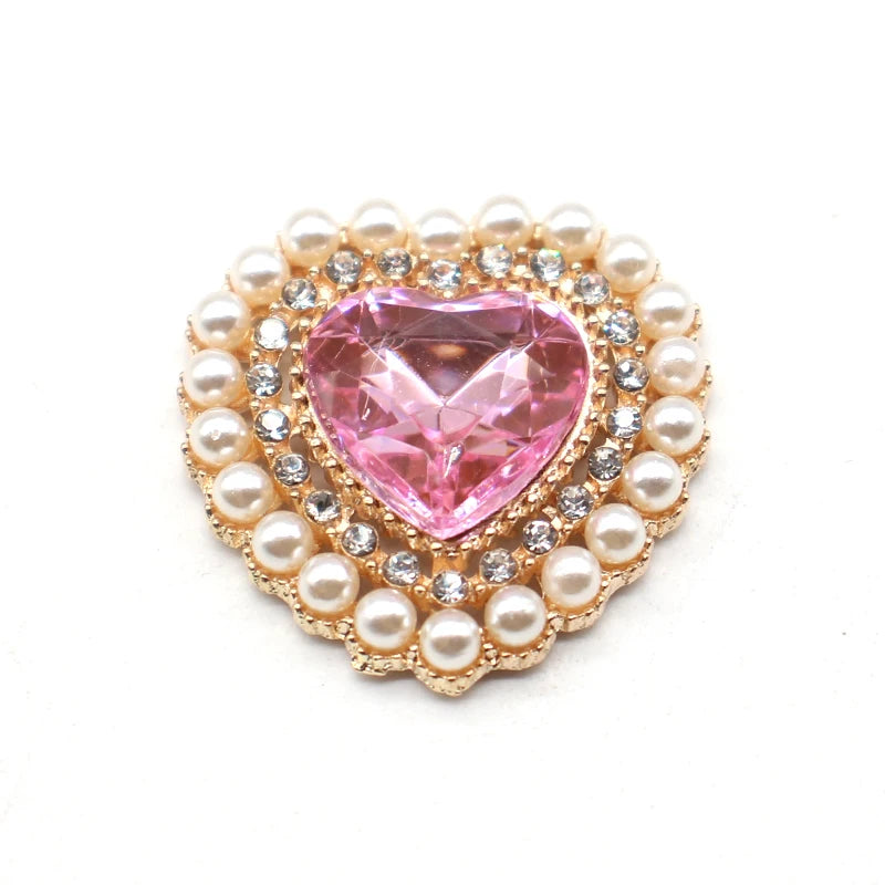 10pcs Heart Shaped Wedding Invitation Buckle DIY Jewelry Accessorie