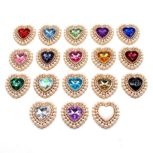 10pcs Heart Shaped Wedding Invitation Buckle DIY Jewelry Accessorie