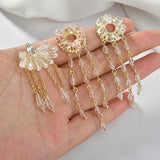 10pcs/lot Crystal Tassel Shape Alloy Charms DIY Earrings Pendant