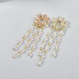 10pcs/lot Crystal Tassel Shape Alloy Charms DIY Earrings Pendant