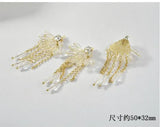 10pcs/lot Crystal Tassel Shape Alloy Charms DIY Earrings Pendant