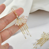 10pcs/lot Crystal Tassel Shape Alloy Charms DIY Earrings Pendant