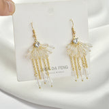 10pcs/lot Crystal Tassel Shape Alloy Charms DIY Earrings Pendant