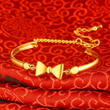 14K Butterfly Bracelet for Women Bride Bangle Wedding