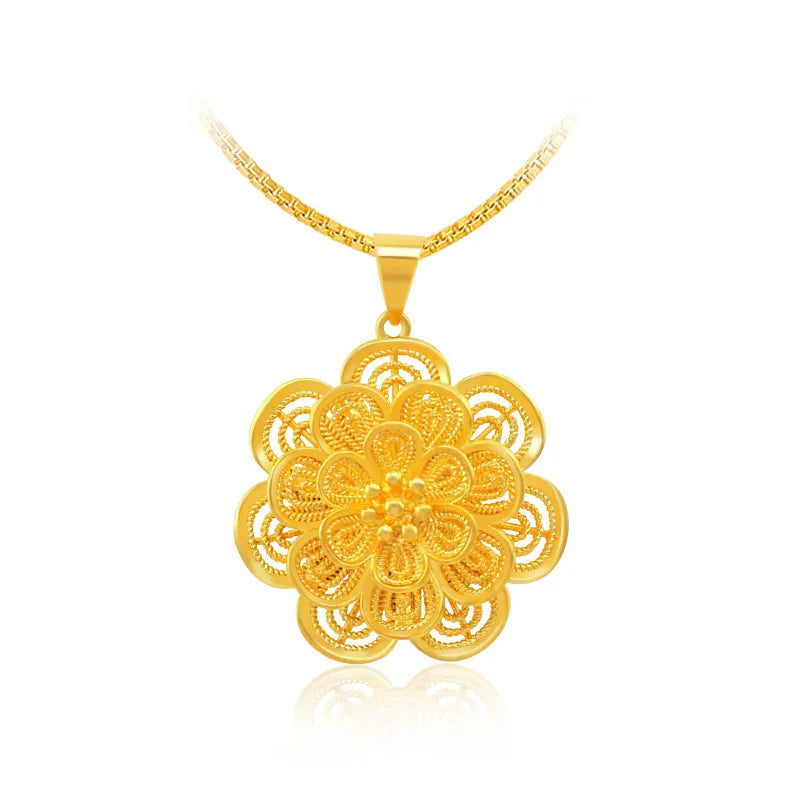 14K Flower Pendant Women's Wedding Jewelry