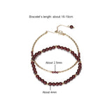 14k Garnet Beaded Bracelet for Women Lucky Jewelry