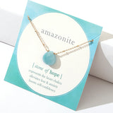 16" Short Natural Stone Pendant Necklace