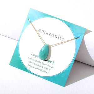 16" Short Natural Stone Pendant Necklace