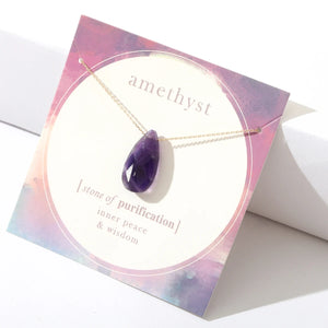 16" Short Natural Stone Pendant Necklace