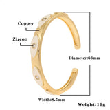 18K Evil Eye Bangle Enamel Zircon Bracelet - Teens Women Lucky Jewelry