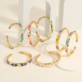 18K Evil Eye Bangle Enamel Zircon Bracelet - Teens Women Lucky Jewelry