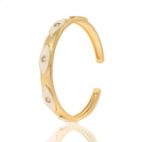 18K Evil Eye Bangle Enamel Zircon Bracelet - Teens Women Lucky Jewelry