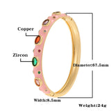 Zircon Bangles Enamel Bracelets Couple Anniversary Jewelry