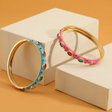 Zircon Bangles Enamel Bracelets Couple Anniversary Jewelry