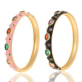 Zircon Bangles Enamel Bracelets Couple Anniversary Jewelry