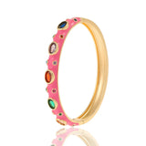Zircon Bangles Enamel Bracelets Couple Anniversary Jewelry