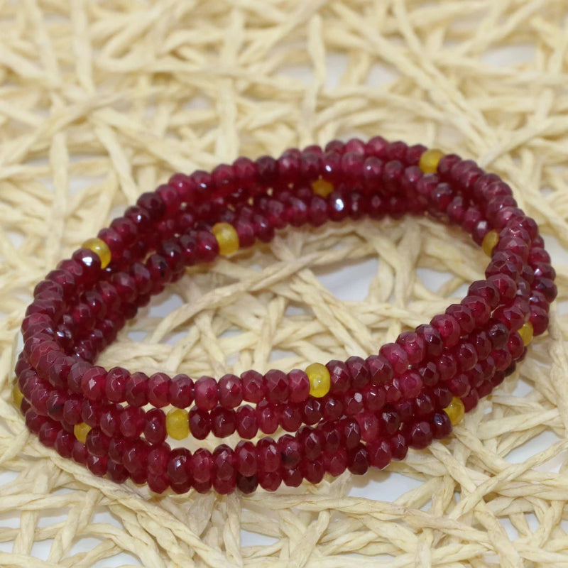 Red Chalcedony Jades Abacus Bracelet with Magnetic Clasps