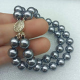 10mm Shell Pearl Round Bead Bracelet 7.5 inch Multicolor Boutique Bracelet