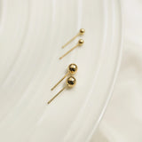 3 Pair Beads Earrings 14k Filled Bridesmaid Jewelry Minimalist Chain Brincos
