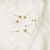 3 Pair Beads Earrings 14k Filled Bridesmaid Jewelry Minimalist Chain Brincos