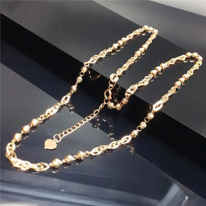 14K Rose Beads Stacking Necklace for Women